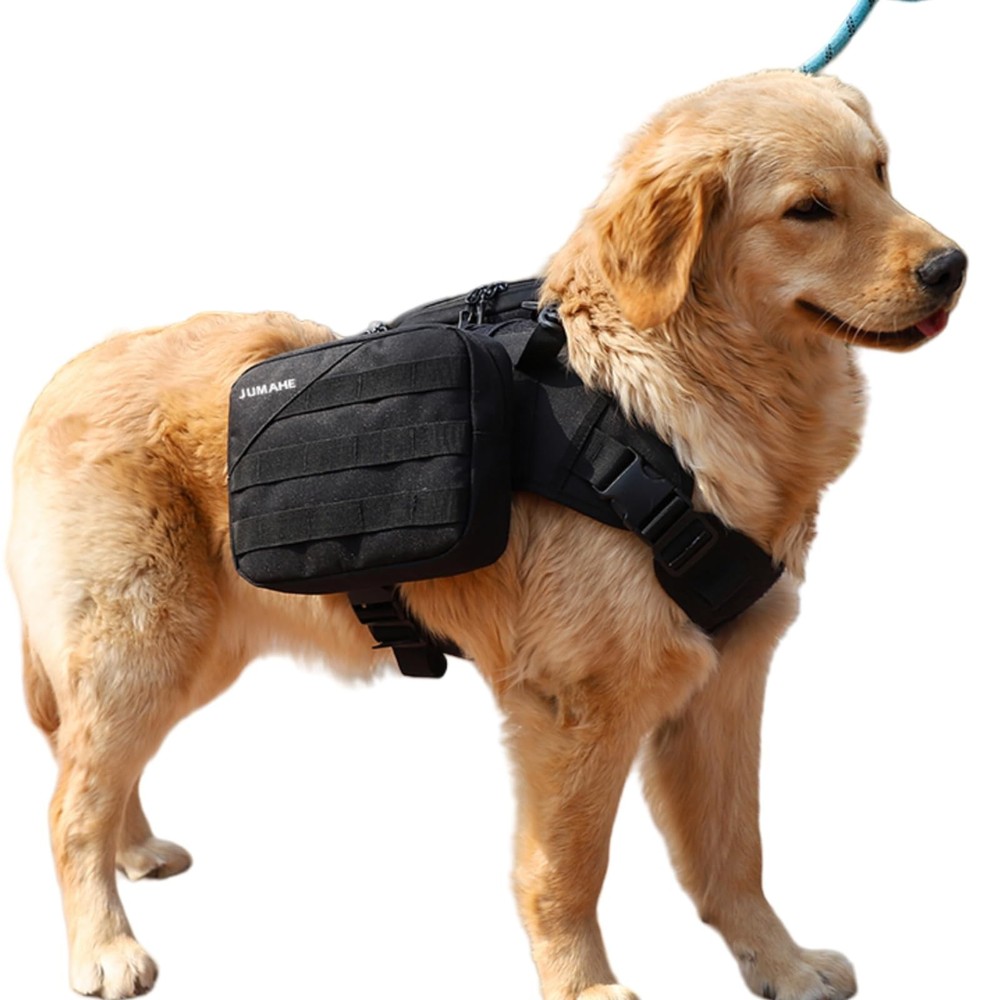 x Jumahe Dog Hiking Backpack for Large/Giant Dogs – 2 Spacious Side Bags,