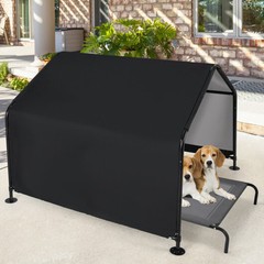 Dog Shade Shelter with Waterproof Roof for Large Medium Small Breeds-Black – Col
