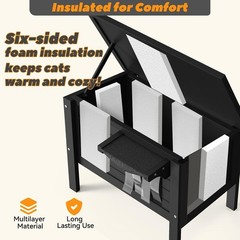 Weatherproof Outdoor Cat House, Feral Cat Shelter, 100% Insulated Foam, Solid…