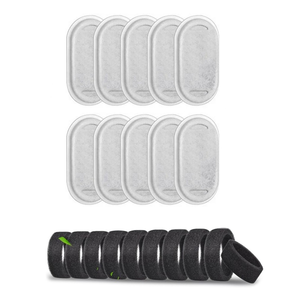 20PCS Cat Fountain Filter Kit With Sponges For 67 108 135oz Pet Water Bowl
