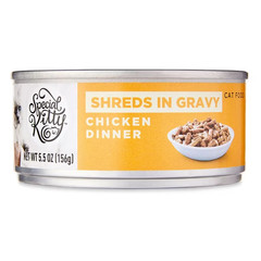 Chicken Dinner Shreds in Gravy Wet Cat Food, 5.5 oz Can 120-Pack