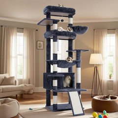 Heybly Tall Cat Tree for Large Cat, 80-inch Multi-Level Cat Tower for Indoor …
