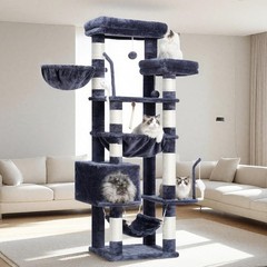 Cat Tree, Cat Tower for Large Cats with 2 Big Platforms, 2 Baskets, condo and…