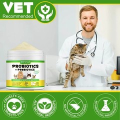 Probiotic Powder for Cats Pre & Probiotics with Enzymes for Digestive/Gut Health