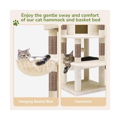 Globlazer Corner Cat Tree, 51in Curved Series Modern Cat Tower for Indoor Cat…