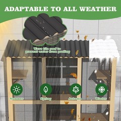 Cat Catio, Cat Window Perch for Large Indoor Cats with 4 Jump Platforms