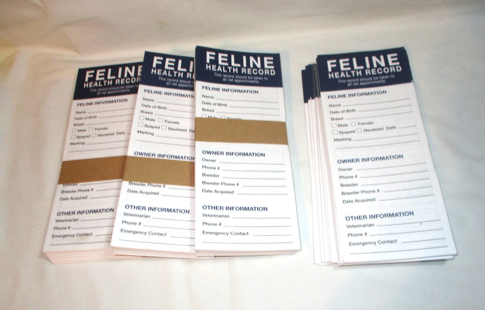 NEW 103 Revival Animal Health Cat Health Records trifold medical files