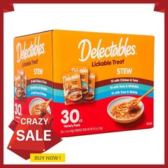 Hartz Delectables Stew Lickable Wet Cat Treats Variety Pack, 30 Count