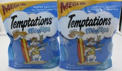 Temptations 2-PACK MixUps Cat Treats Surfers Delight Tuna Shrimp Salmon BB 08/27