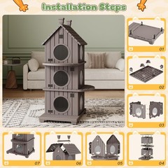 Outdoor Cat House Weatherproof, Durable Resin Cat Houses for Outdoor Indoor C…