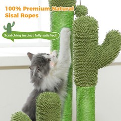 PAWZ Road Cactus Cat Scratching Post Sisal Scratcher with 3 Scratching Poles 35″