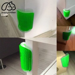 Cat Pet Self Groomer Brush Wall Corner Grooming Massage Comb Toy & Catnip