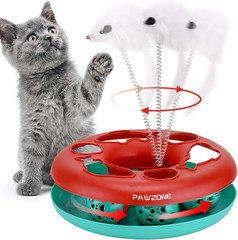 Premium Interactive Cat Toy Set with Catnip and Exercise Balls – Red