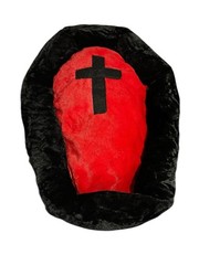 NEW cat bed super soft Halloween coffin red black