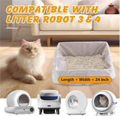 120 Pack Cat Litter Bags Compatible with Litter Robot 4/5/3, Self Cleaning Autom