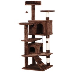 54″ Cat Tree Tower for Indoor Cats Multi-Level Furniture w/Scratching Post Brown