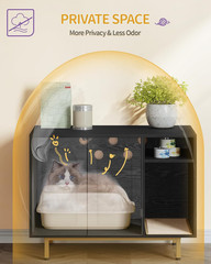 Cat Litter Box Enclosure Enclosed, Hidden Litter Box Cabinet Furniture with Stor