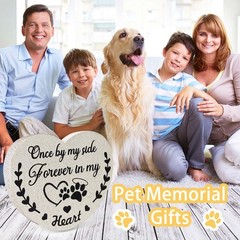 DUMING-IN Pet Memorial Stones for Dogs, Garden Resin 7.6*7*2.5inches, White