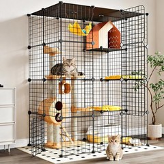 Oneluck Extra Large Cat Cage 55 Inch 4-Tier Catio DIY Enclosure