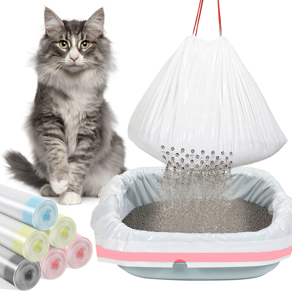 84 Count Sifting Cat Litter Box Liners with Holes Extra Large Cat Litter Bags Ju
