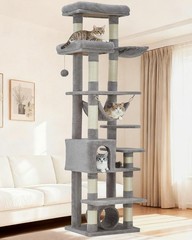 74″ Large Cat Tree for Big Cat Multi-Level Tower w/ Scratching Post Condo Perch
