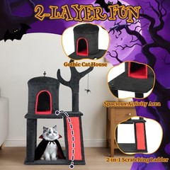 Gothic Cat Scratching Post Indoor 8 Style Activity Ghost Face Halloween House