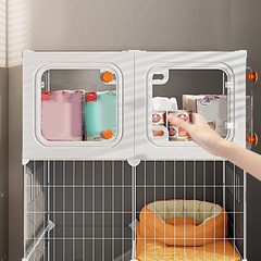Integrated Cat House Hammock Cat Crate Indoor Catio Indoor Pet Cat House (Grey)