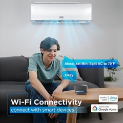 BLACK+DECKER 11,500 BTU Smart Mini Split Air Conditioner with Heat, Inverter Com