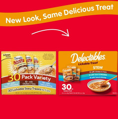 Hartz Delectables Stew Lickable Wet Cat Treats Variety Pack, 30 Count