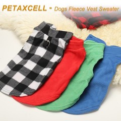 Dogs Fleece Vest Sweater M Plaid Red Black/Black White 2Pack