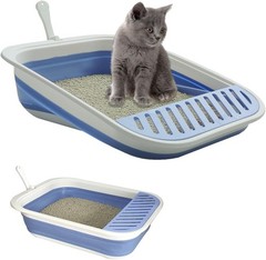 Low Entry Kitten Litter Box Collapsible Shallow Litter Box Senior Cats