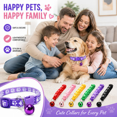 Nylon Reflective Pet Collar with Bell Adjustable Cat Collar for Kitten Small Dog