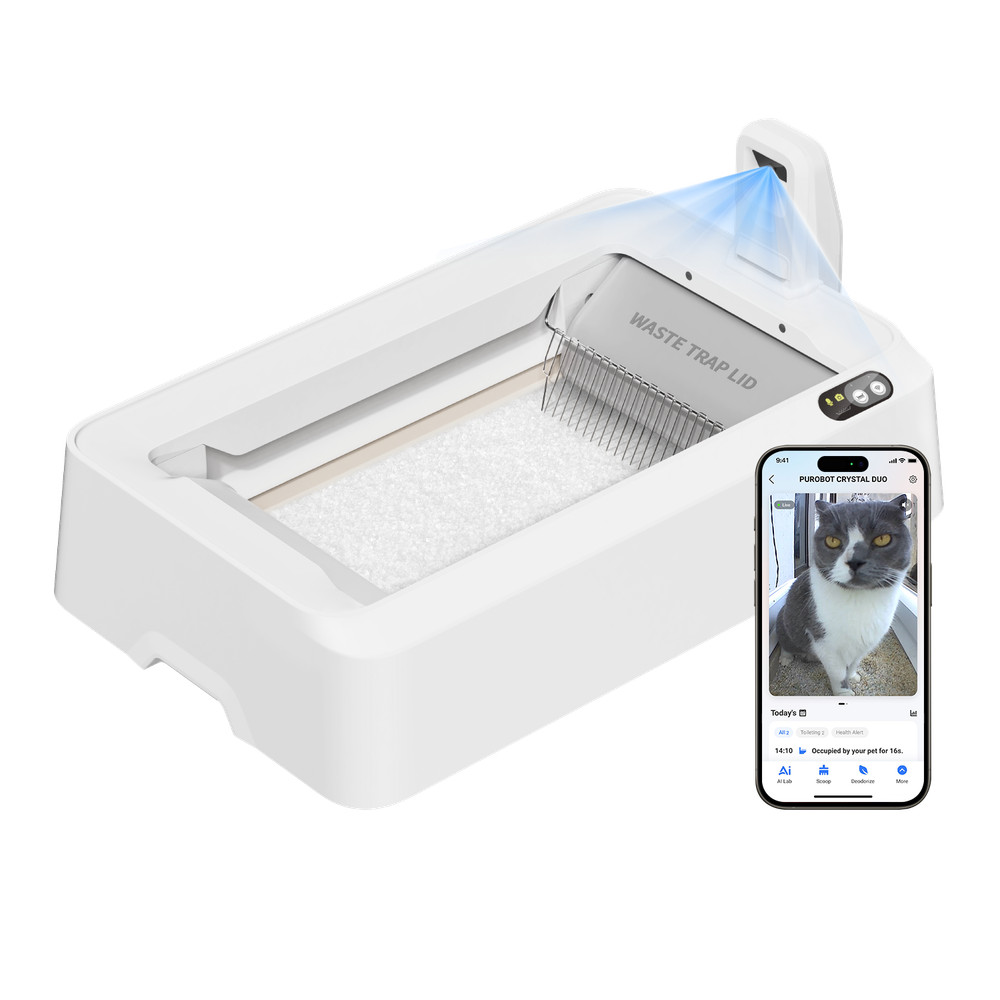 PETKIT Open-Top & AI Camera Self Cleaning Cat Litter Box w/ 2-Way Raking/5G WiFi