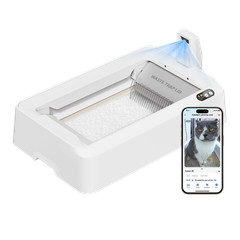 PETKIT Open-Top & AI Camera Self Cleaning Cat Litter Box w/ 2-Way Raking/5G WiFi