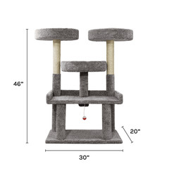 SportPet Designs 190588 Kitty City 61-Inch Multi-Level Upholstered Cat Tree with