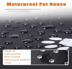 Weatherproof Warm Insulated Outdoor Cat House with Transparent Curtain (LARGE)
