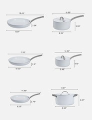 BLACK+DECKER 9-Piece Ceramic White Aluminum Cookware Set, Pots and Pans Set with
