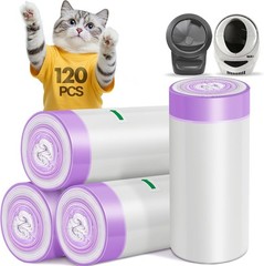 120 Pack Litter Robot 4 Waste Bags, Drawstring Litter Box Liners, Cat Litter …