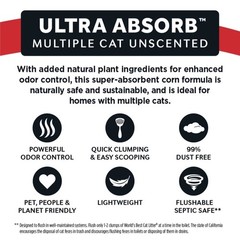 2 Pack World’s Best Cat Litter Ultra Absorb Unscented 15 lb Multi Pack FREE SHIP