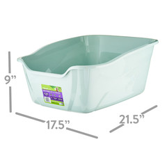 Vibrant Life High Sided Open Cat Litter Box XL Easy Clean Durable Plastic Tray