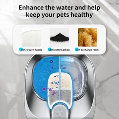 Kactoily 12 Pack Cat Water Fountain Filter & 12 Pump Sponges White