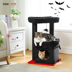 PAWZ Road Cat Tree Tower Floor to Ceiling Scratching Post Gothic Black Condo Toy