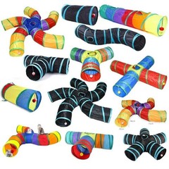 Foldable Cat Tunnel Tube Interactive Kitty Toy Boredom Buster Pet Accessory