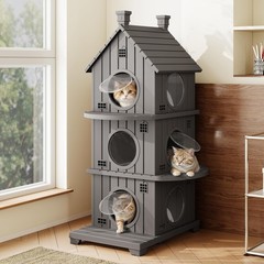 Outdoor Cat House Weatherproof, Durable Resin Cat Houses for Outdoor Indoor C…