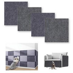 4 Pcs 11.8″x11.8″Cat Scratch Furniture 2Pcs Light Grey + Dark Gray
