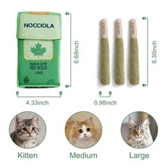Nocciola 3 Pack Catnip Toys for Cats, Funny Cat Medium, Green Gentle Play