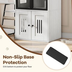 2-in-1 Cat Litter Box Enclosure Furniture with Removable Ladder &Scratching Post