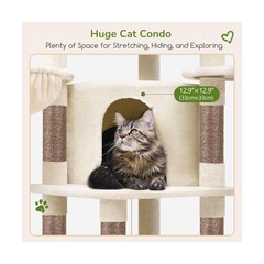Globlazer Corner Cat Tree, 51in Curved Series Modern Cat Tower for Indoor Cat…