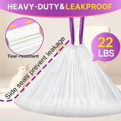120 Pack Litter Robot 4 Waste Bags, Drawstring Litter Box Liners, Cat Litter …