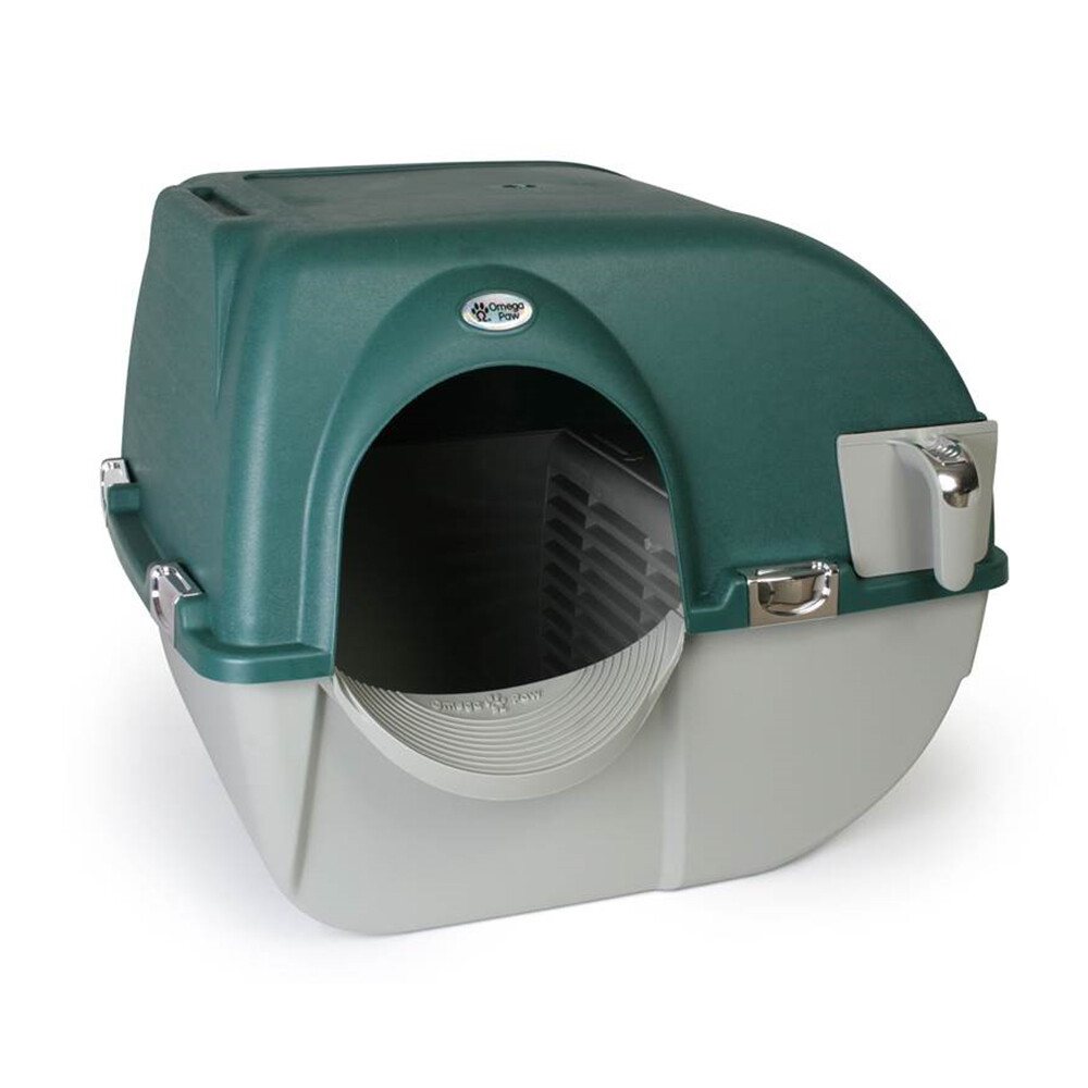 Omega Paw VM-RA15-1-PR Premium Roll ‘N Clean Self Cleaning Litter Box, Green